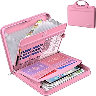 ENGPOW Accordion File Organizer,Fireproof Expanding File Folder with Mul...