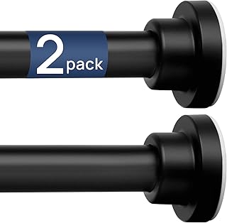 ENJOYBASICS 2 Pack Adjustable Spring Tension Curtain Rods 32 to 66 Inche...