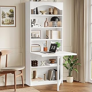 Einhomn Folding Desk with Storage, Space-Saving Foldable Convertible Wri...