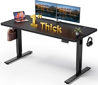 Electric Standing Desk Adjustable - 60x28 Inch Sit Stand Desk with 1 Inc...