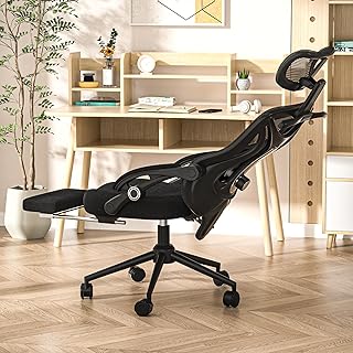 Ergonomic Office Chair with Footrest - Adjustable Lumbar Support & Headr...
