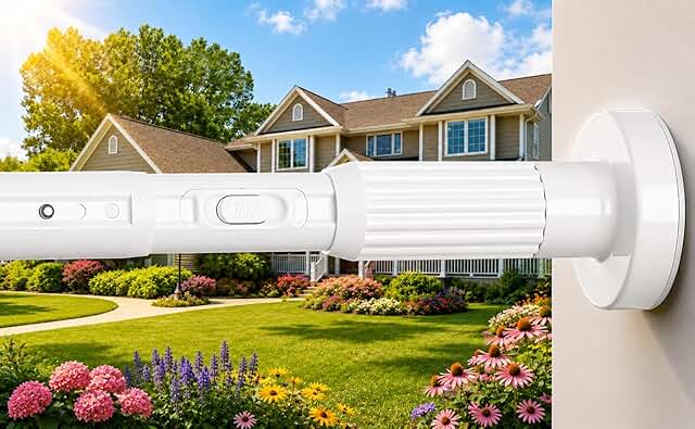 Extra Long No-Drill Tension Curtain Rod 40-166 Inches (4-14Ft), Heavy Du...