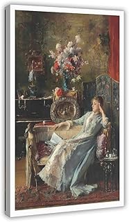 FHDdtR Antique Portrait of Woman Sitting on Sofa, Vintage Victorian Era ...