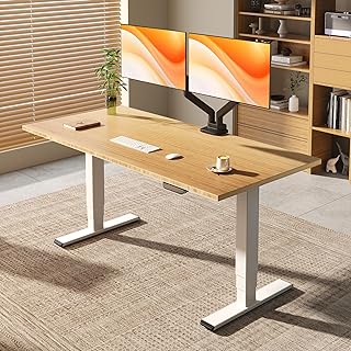 FLEXISPOT E6 MAX Bamboo 55x28 Inch Dual Motor 3-Stage Heavy Duty Standin...