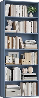 FOTOSOK 6-Tier Open Bookcase and Bookshelf, Freestanding Display Storage...