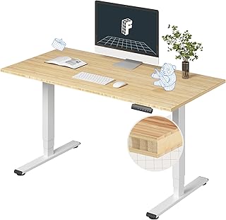 FlexiSpot E6 Bamboo 3-Stage Dual Motor Electric Standing Desk 55 x 28 Si...