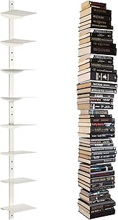 Floating Book Shelves for Wall, 8 Tier Invisible Floating Bookshelf, Ver...