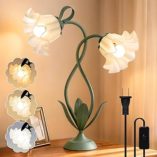 Flower Desk Lamp, Vintage Table Lamp for Bedroom, Flexible Reading Light...