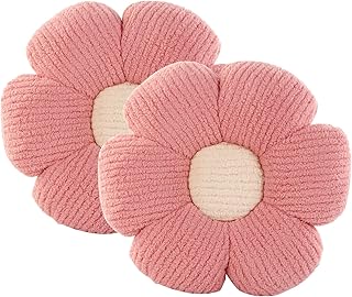 Flower Throw Pillow, Soft Lavender Shaped Floor Pillow for Home Decor Pink
