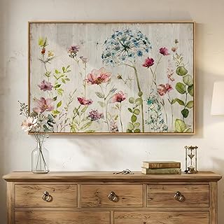 Framed Colorful Botanical Wall Art, Rustic Floral Canvas Prints Artwork ...