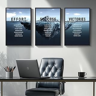 Framed Motivational Wall Art for Office Decor, Set of 3 Inspirational Mo...