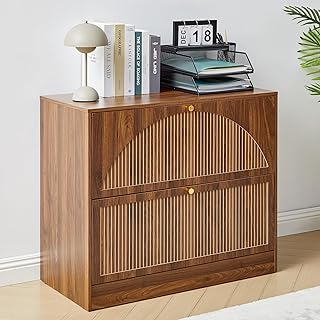 FurSch Fluted 2 Drawer Lateral File Cabinet, Office Wood File Cabinet & ...
