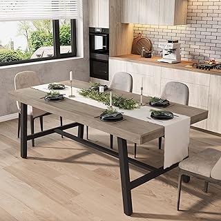 GarveeHome Industrial Dining Table for 6-8 People, 70.87