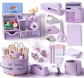 Gawsey Purple Desk Organizers and Accessories with Desk Organizer 360° R...