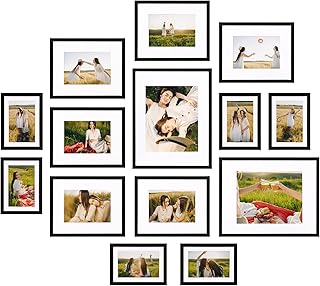 Giftgarden 14 Pack Black Picture Frames Set, 2pcs 11x14 Matted for 8x10,...