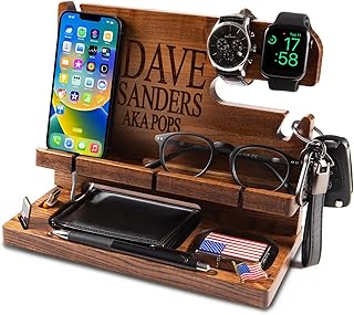 Greta Oto Personalized Wood Docking Station for Cell Phone, Tablet, Wall...