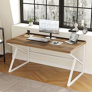 HSH Farmhouse Desk Computer Table, Modern Home Office Desk, Student Desk...
