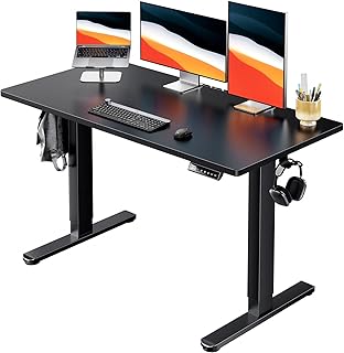 HUANUO Electric Standing Desk, Whole Piece Desktop, Adjustable Height Co...