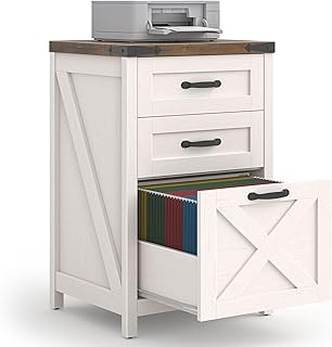 Halitaa 3 Drawer Small File Cabinet, Farmhouse Vertical Filing Cabinet F...