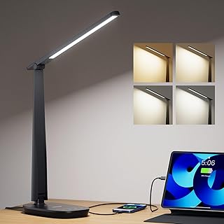 Honeywell LED Desk Lamp for Home Office, Eye-Caring Light with 4 Color M...