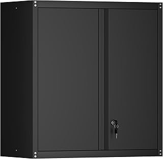 IRONFFICE Metal Wall Cabinets,Locking Wall Storage Cabinet with Adjustab...