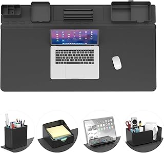 KDD Desk Pad and Magnetic Organizer Set - 5 in 1 Large Mouse Mat with Ph...