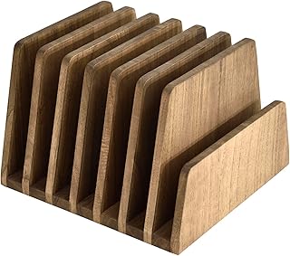 KIRIGEN Wooden Desk Mail Organizer, 7-Slot File Holder and Letter Sorter...