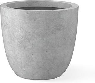 Kante 10 Inch Dia Round Concrete Planter, Indoor Outdoor Large Plant Pot...