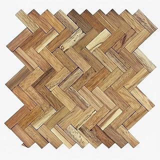 Kathfly 8 Pcs Reclaimed Teak Wood 3D Wall Panels, Mosaic 3D Pattern Tile...