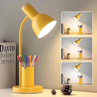 LED Desk Lamp for Home Office, Table Lamp with Pen Holder, 3 Color Modes...