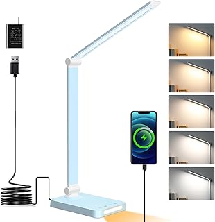 LED Desk Lamp with USB Ports,Touch Desk Lamps for Home Office with 5 Col...