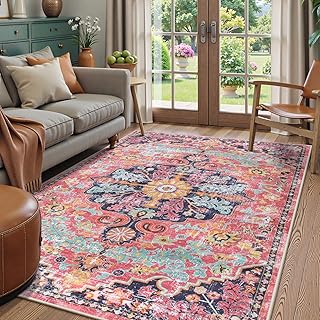 Lahome Reine 5x7 Boho Living Room Rug Colorful Bedroom Rug, Large Bohemi...