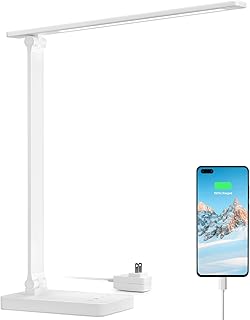 Lepro LED Desk Lamp with USB Charging Port, 700LM Dimmable Home Office T...