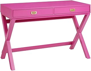 Linon PG138RSP01U Linon Home Decor Peggy Raspberry Pink Writing Desk Des...