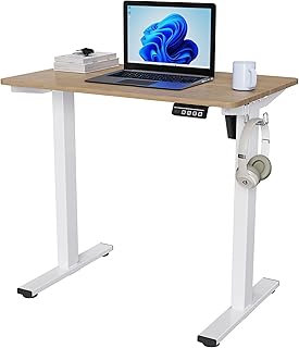 LongKe Electric Standing Desk Adjustable Height, 32x20 Inches Sit Stand ...