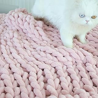 Maetoow Chenille Chunky Knit Blanket Throw （40×50 Inch）, Handmade Warm &...