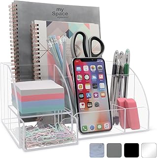 My Space Organizers Clear Acrylic Desk Oganizer, 9 Compartments, Office ...
