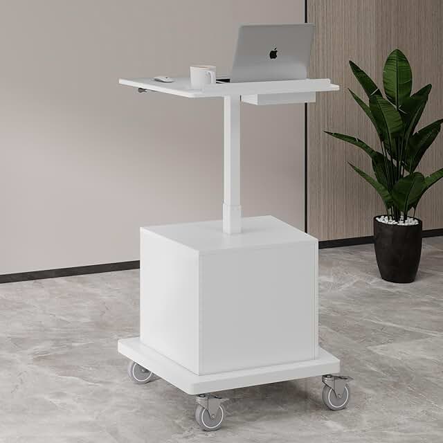 Natwind Mobile Workstation, Rolling Laptop Cart with Large Surface & Pne...