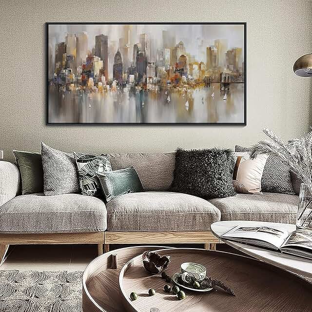 New York City Wall Art - Framed Modern Abstract Wall Art for Living Room...