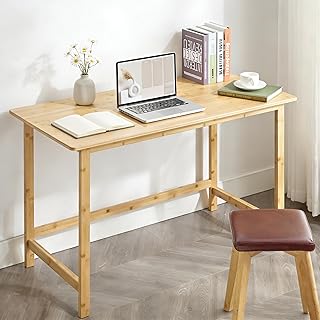Nnewvante 47 Inch Computer Desk, Bamboo Writing Desk, Modern Simple Work...