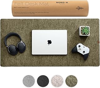 Nordik Large Felt Desk Mat – Timber Moss Green – 35 x 17 inch – Computer...