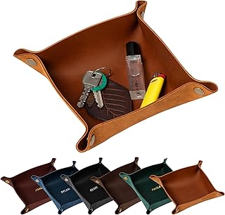 Northwind Personalized Leather Valet Tray – Made in USA - Custom Monogra...