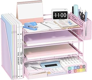 OPNICE 4-Tier Desk Organizer with Drawer & Pen Holder, Office Desk Acces...