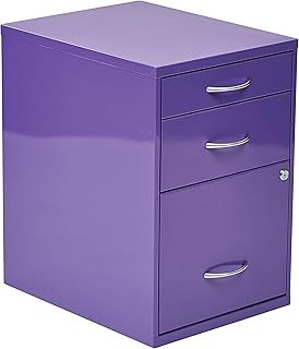OSP Home Furnishings HPB Heavy Duty 3-Drawer Metal File Cabinet for Stan...
