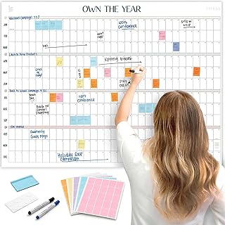 Own the Year GIANT UNDATED Wall Calendar | 4ft x 3ft Full-Year Dry Erase...