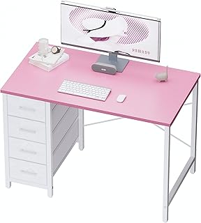 Pamray 32 Inch Computer Desk with 4 Drawers Small Office Desk for Home B...