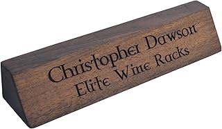 Personalized Wooden Office Desk Name Plaque Sign, Solid Wood, Choice of ...