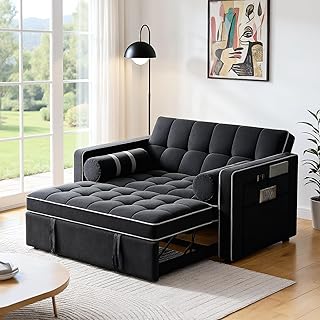 Pipishell 3 in 1 Sleeper Sofa Bed, Pull Out Couch for Living Room with U...