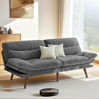 Pipishell Futon Sofa Bed, 66 Inch Corduroy Futon Couch Convertible with ...