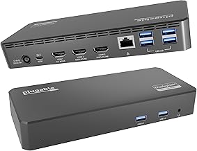 Plugable USB C Triple Display Docking Station | 100W PD, 3x HDMI (1x 4K ...